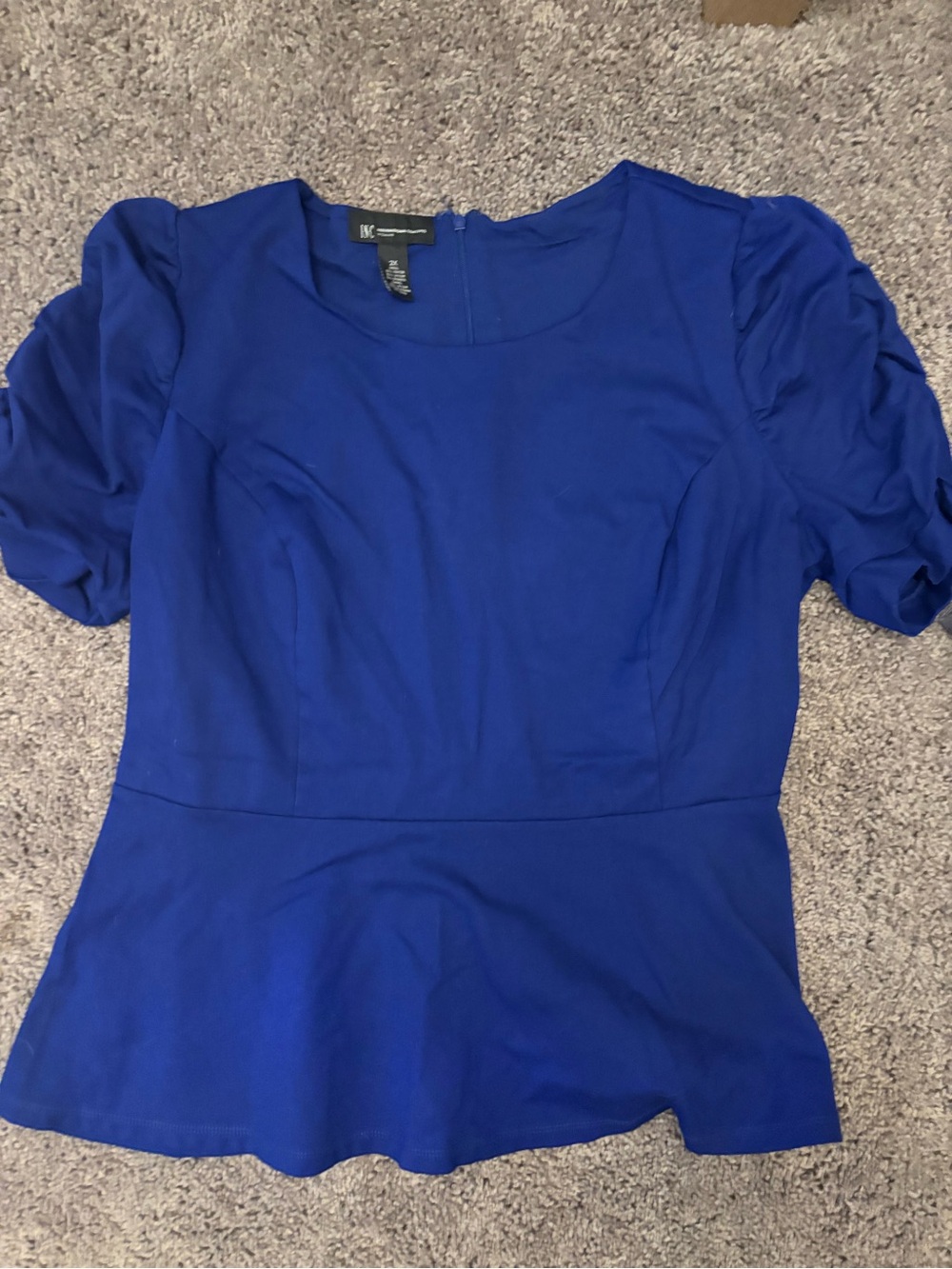 INC International Concepts Royal Blue Peplum Blouse